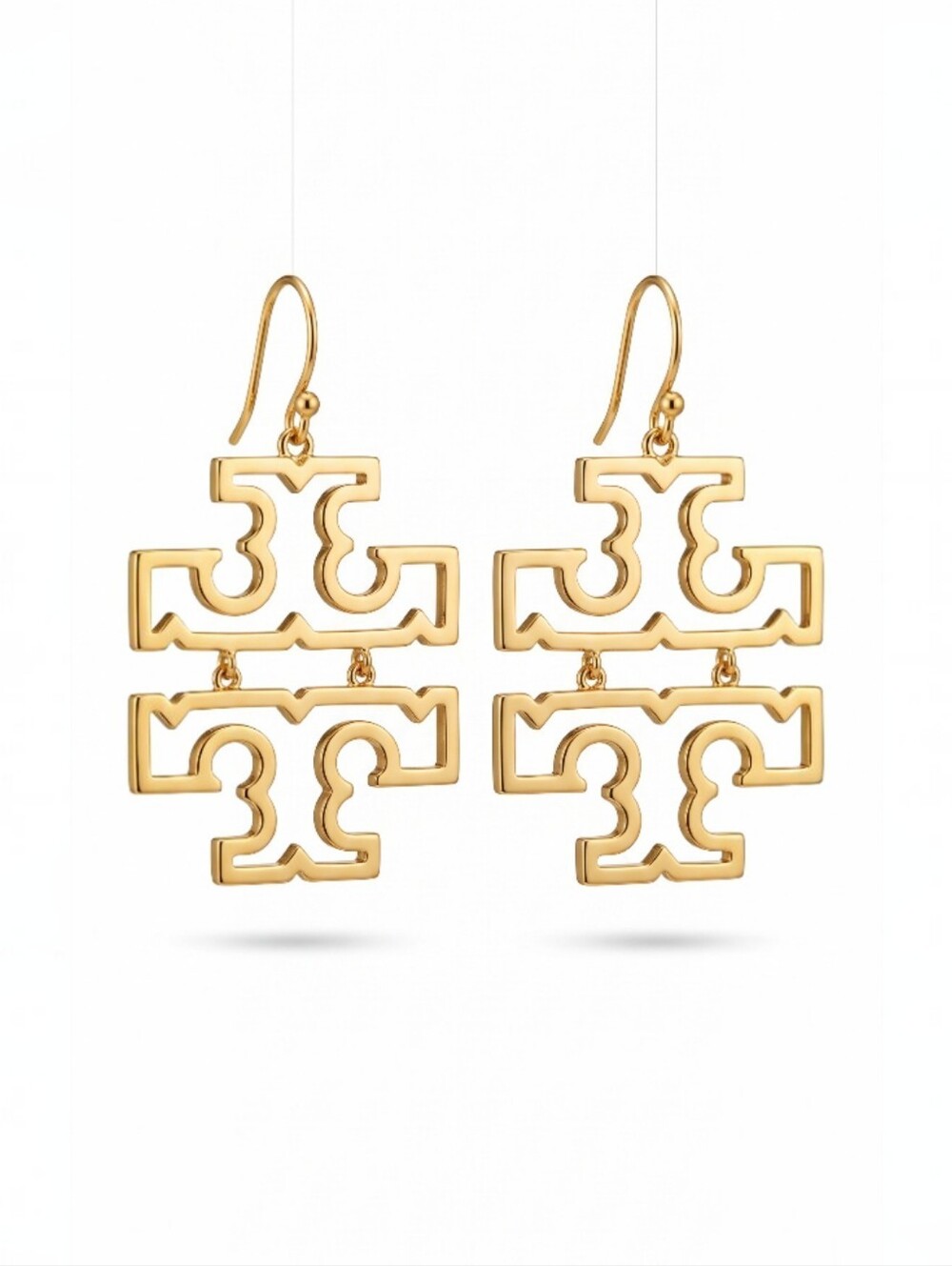 Tory Burch Britten Gold Logo Drop Earrings